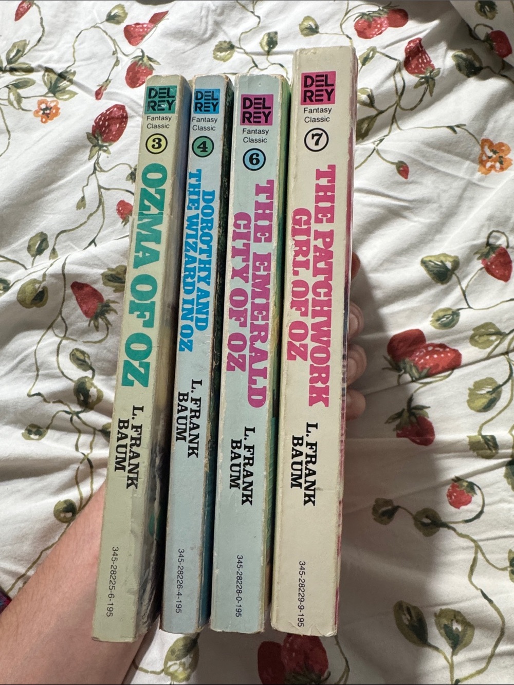 Del Rey Fantasy Classic Oz Paperback Set books 3,4,6,& 7 L Frank Baum